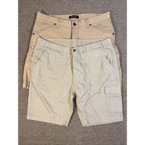 Men’s Work Shorts Lot 2 Pair Beige Size 40 Cargo Wolverine Ridgecut